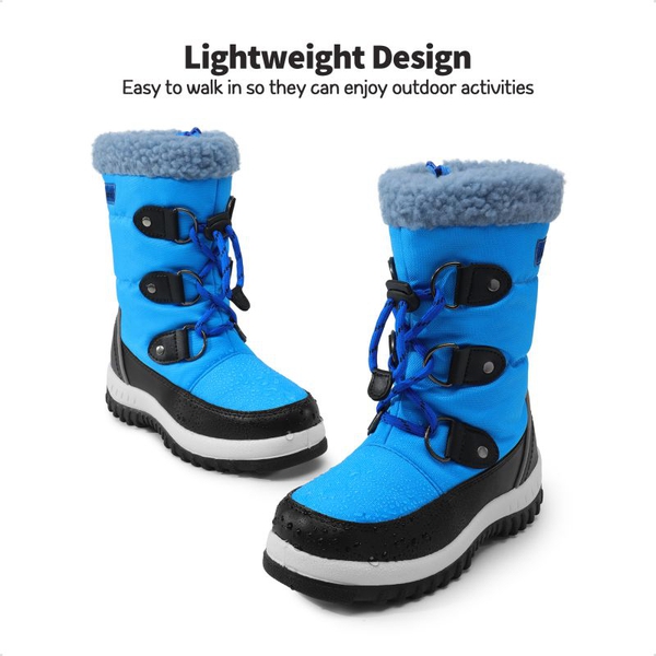 Kids Camouflage Slip Resistant Snow Boots - ROYAL BLUE - 1
